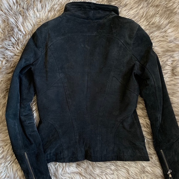 Danier Leather Suede Moto/Bomber Jacket - Picture 3 of 4